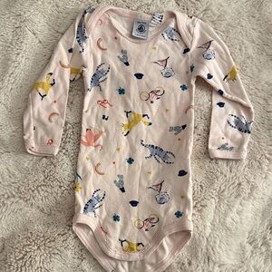 Petit Bateau Pink Patterned Kids One Piece
